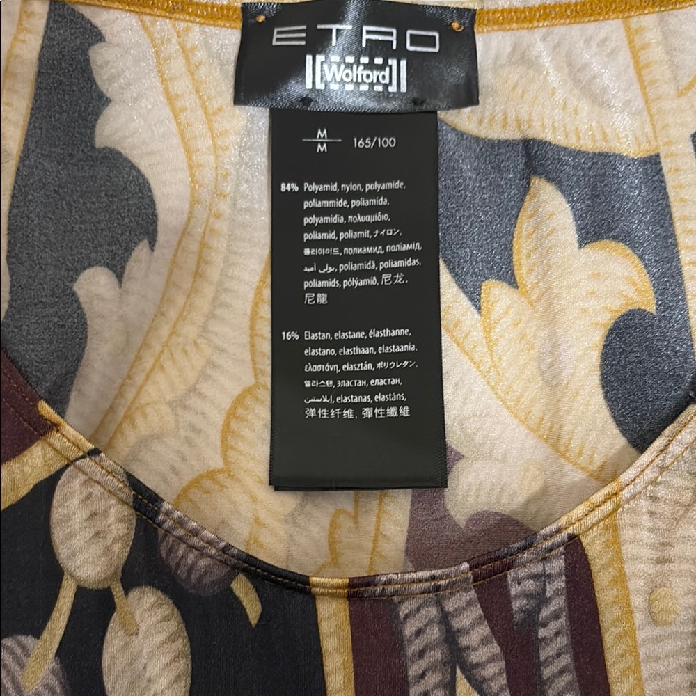 Etro Gold and Black Patterned Top - Picture 2 of 3